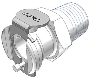 PMCD1004BSPT - CPC Kupplung 1/4" BSPT Außengewinde, mit Absperrventil, Buna-N Dichtung
