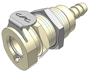 PLCD1600412-CAD PLCD1600412 - Kupplung 6,4 mm Schlauchanschluss, Plattenmontage, mit Absperrventil, EPDM-Dichtung
