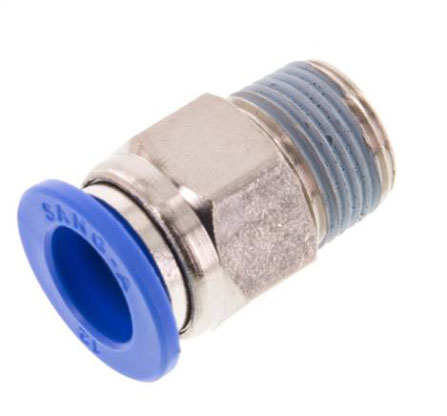 Gerader Steckanschluss mit R-Gewinde (konisch), Standard IQS (blaue Serie)
