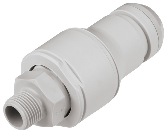 NSHD24006BSPT - CPC Stecker 3/8" BSPT Außengewinde, mit Absperrventil, EPDM-Dichtung