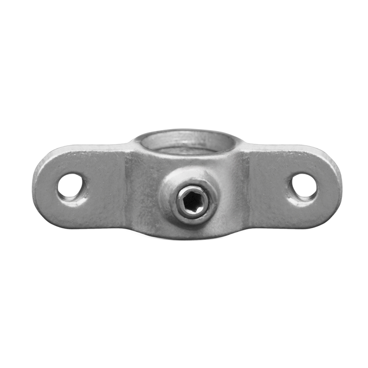 Hochwertiger doppeltes Gelenkauge Rohrverbinder aus Metall für sichere und stabile Rohrverbindungen, mit zwei Montagepunkten und Klemmschraube. doppeltes Gelenkauge Rohrverbinder aus Metall mit zentraler Klemmung für ein Rohr und zwei flachen Enden mit Befestigungslöchern, inklusive Inbusschraube.
