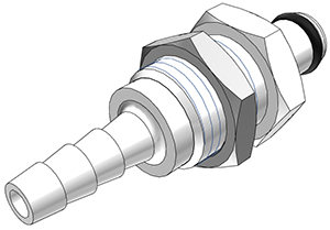 PMC4203 - CPC Kupplung Stecker 4,8 mm Schlauchanschluss, Plattenmontage, ohne Absperrventil, Buna-N Dichtung