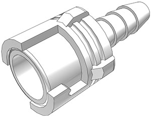 SMFD02-CAD SMFD02 - CPC Kupplung 3,2 mm Schlauchanschluss, mit Absperrventil, Buna-N Dichtung