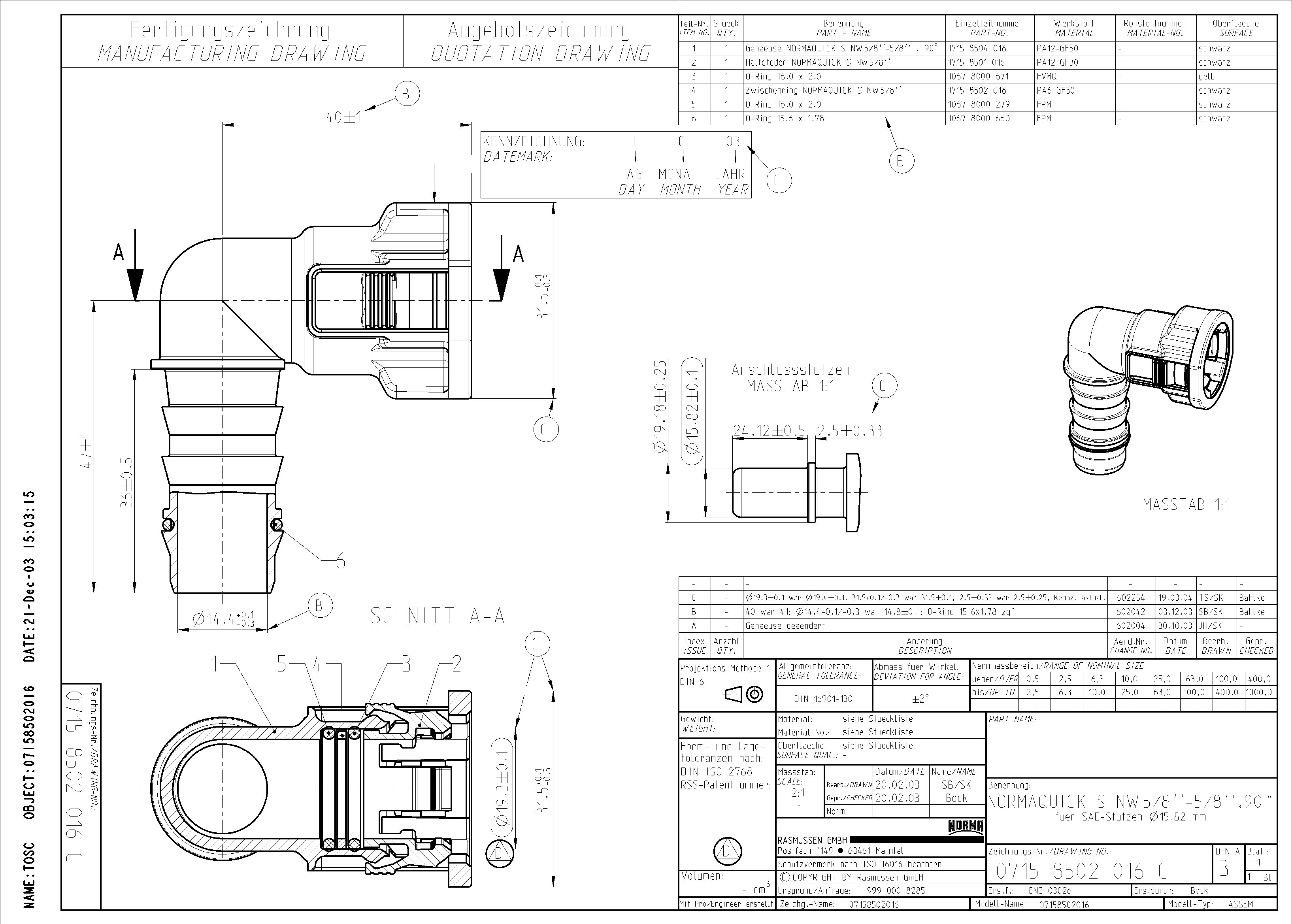 NQ-S 90°-Steckverbindung NW 5/8", mit 5/8" Schlauchanschluss (16 mm)