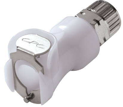 PLCD130M10 - CPC Kupplung 10,0 mm AD / 8,0 mm ID Klemmringverschraubung, mit Absperrventil, Buna-N