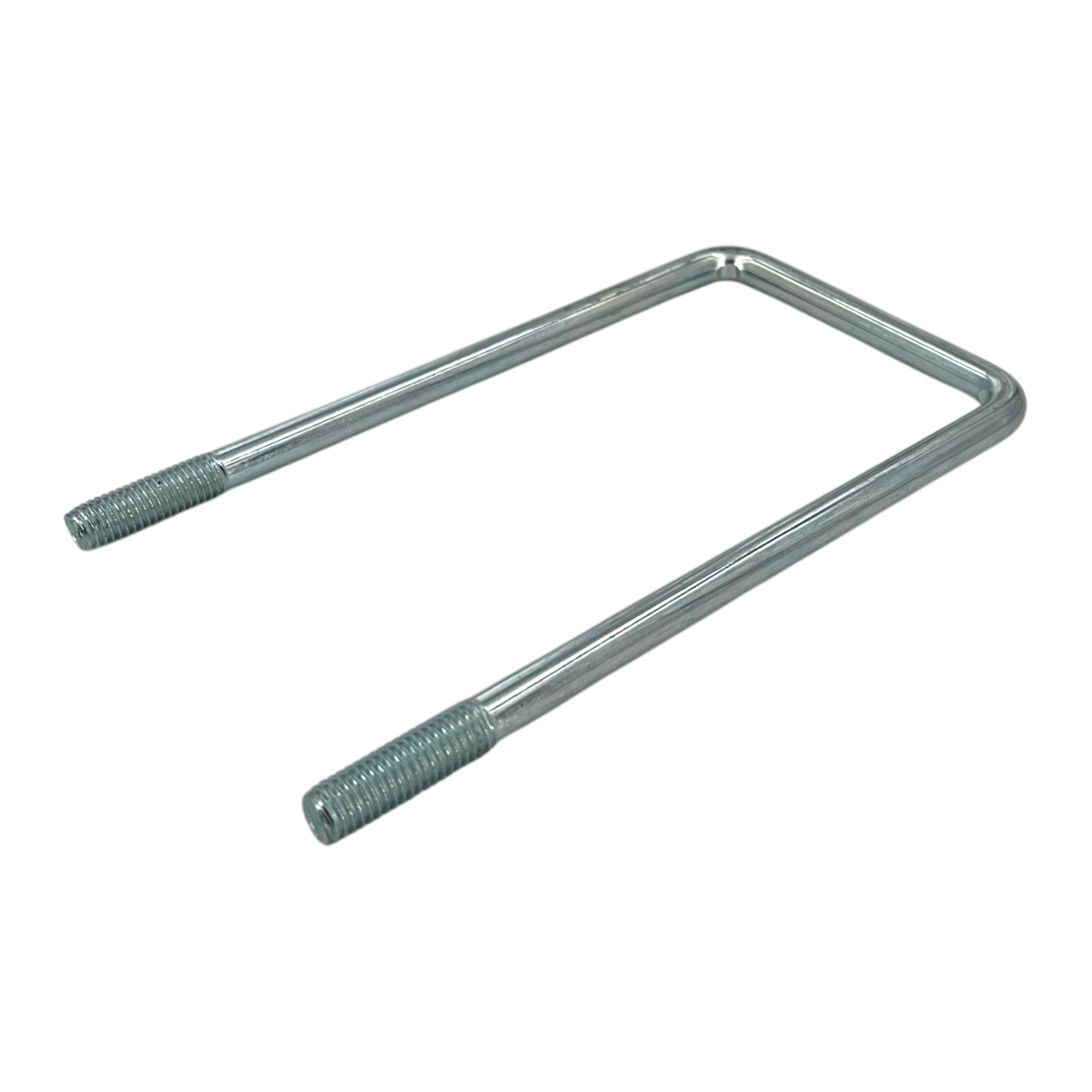 Verzinkter Rechteckbügel, ähnlich Typ 3575, M10, mit Gewinden an beiden Enden, Maße 82 x 170 mm, auf weißem Hintergrund dargestellt.