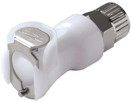 PLCD13006 - CPC Kupplung 9,5mm AD / 6,4 mm ID Klemmringverschraubung, mit Absperrventil, Buna-N Dichtung