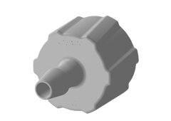 Grauer LM31 - CPC Fit-Quick 2,4 mm Schlauchanschluss aus Polypropylen mit geripptem, sechseckigem Gehäuse und zylindrischem männlichen Luer-Anschluss