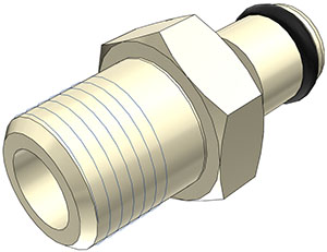 PMC240212-CAD PMC240212 - CPC Kupplung Stecker 1/8" NPT Außengewinde, ohne Absperrventil, EPDM-Dichtung