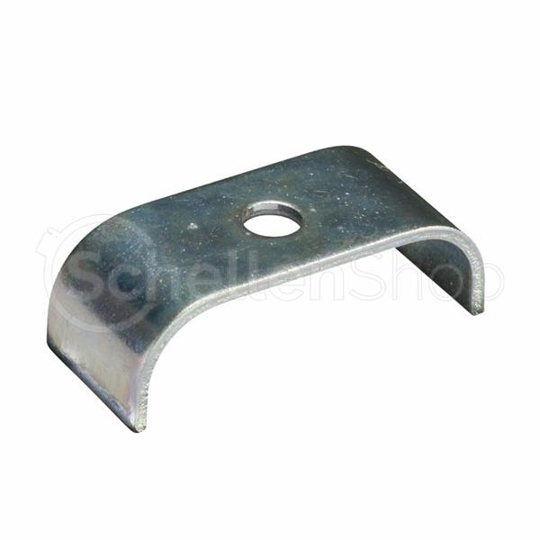 Befestigungsschelle BSN 522 für 2 Leitungen – Robuste Metallklemme im U-Profil mit Montagebohrung. Befestigungsschelle BSN 522 für 2 Leitungen, aus Metall, U-förmig mit einem Befestigungsloch.