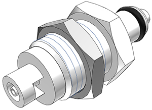 PMCD4201 - CPC Kupplung Stecker 1,6 mm Schlauchanschluss, Plattenmontage, mit Absperrventil, Buna-N Dichtung
