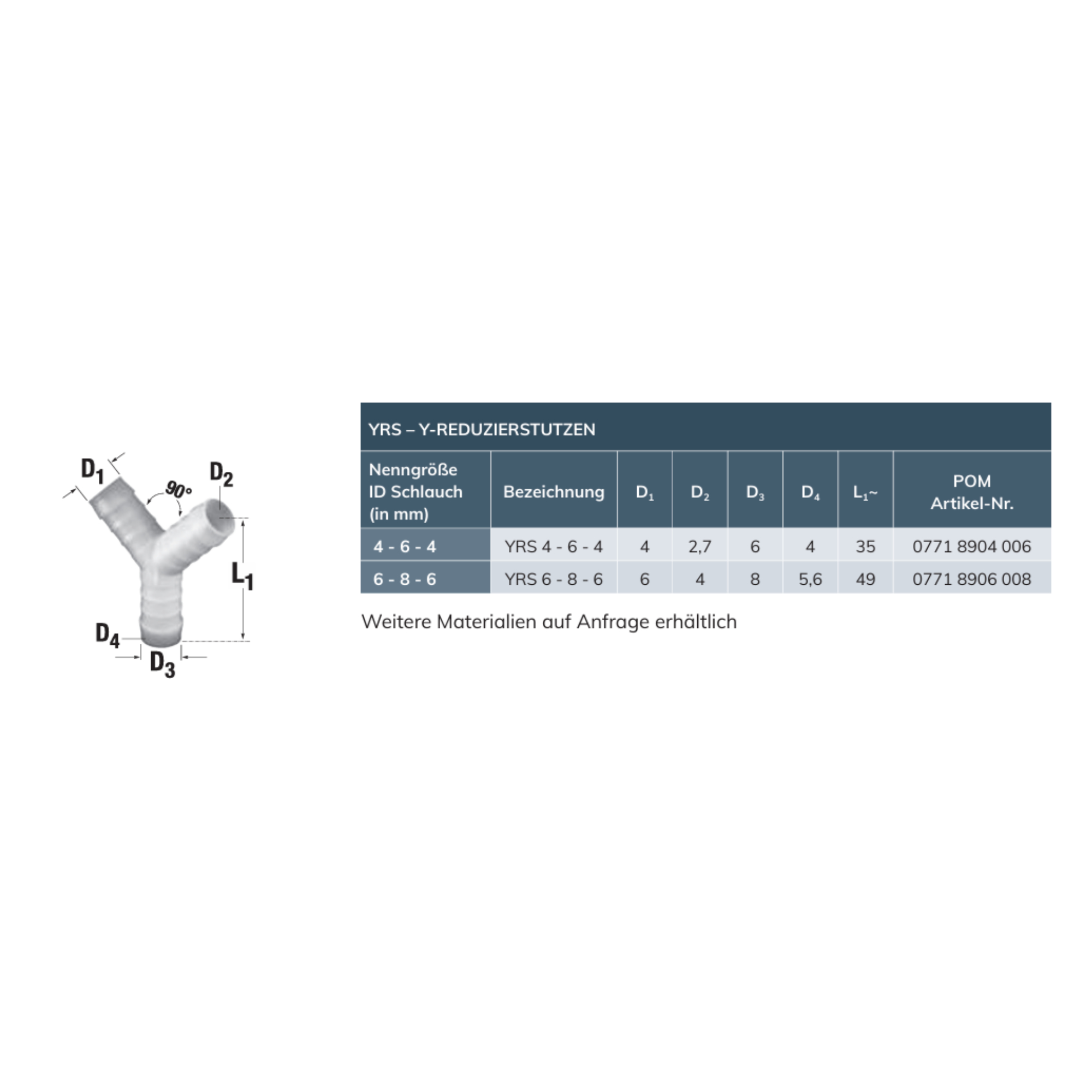 YRS Y-Reduzierstutzen – 4 - 6 - 4