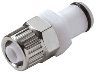 PLC20006 - CPC Stecker 9,5mm AD / 6,4 mm ID Klemmringverschraubung, ohne Absperrventil, Buna-N Dichtung