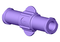 LFU91 Gerader Luer-Anschluss, Verbinder aus Polycarbonat, abgebildet in Lila.