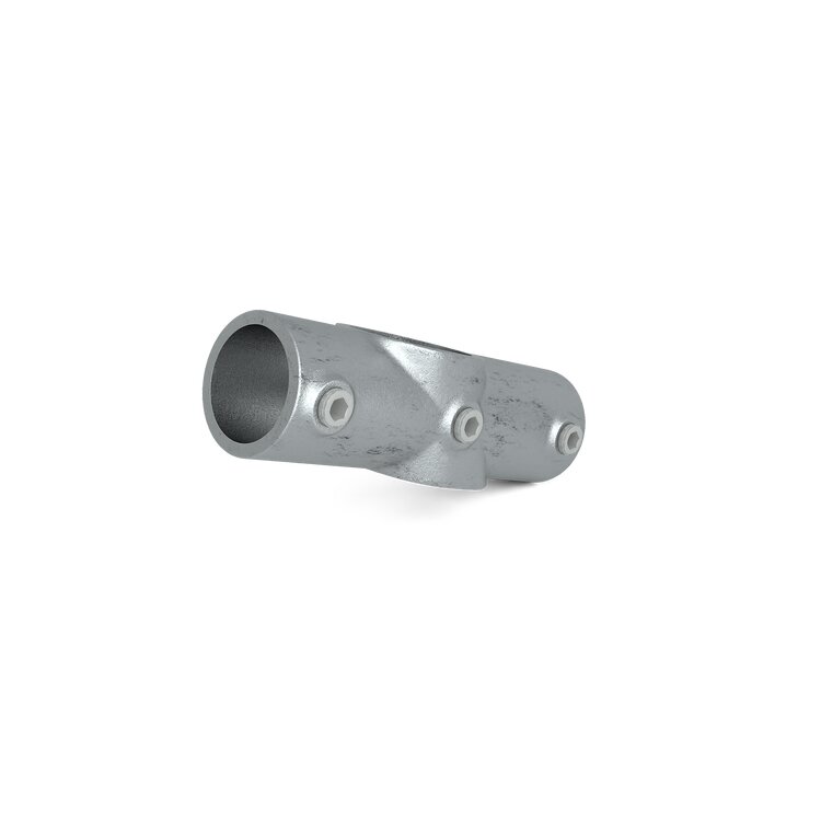 Rohrverbinder Kreuzverbinder variabel Typ 22U aus Metall für Gefälle von 11° bis 30°.