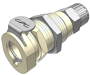 PLCD1200612 - Kupplung 9,5 mm AD / 6,4 mm ID Klemmringverschraubung, mit Absperrventil, EPDM-Dichtung