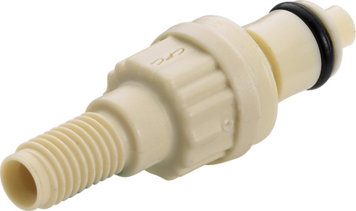 PMCD24042812 - CPC Stecker 1/4-28 Flat Bottom, mit Absperrventil, EPDM-Dichtung