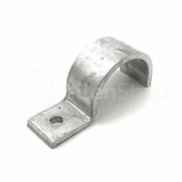 Einlaschige Rohrschelle nach DIN 5532 aus Aluminium zur stabilen Rohr-Befestigung. Einlaschige Rohrschelle nach DIN 5532 aus Aluminium, silberfarben, mit einem Befestigungsloch.