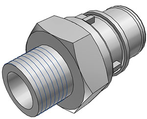 HFC24612 - CPC Schlauchstecker 3/8" NPT Außengewinde, ohne Absperrung, EPDM-Dichtung