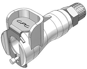 PMCD13025-CAD PMCD13025 - CPC Kupplung mit Klemmringverschraubung und Absperrventil