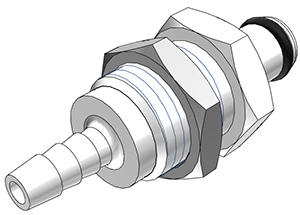 PMC4202 - CPC Stecker 3,2 mm Schlauchanschluss, Plattenmontage, ohne Absperrventil, Buna-N Dichtung