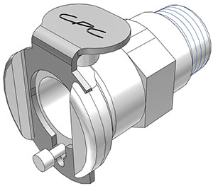 PMCD1002 - Kupplung 1/8" NPT Außengewinde, mit Absperrventil, Buna-N Dichtung