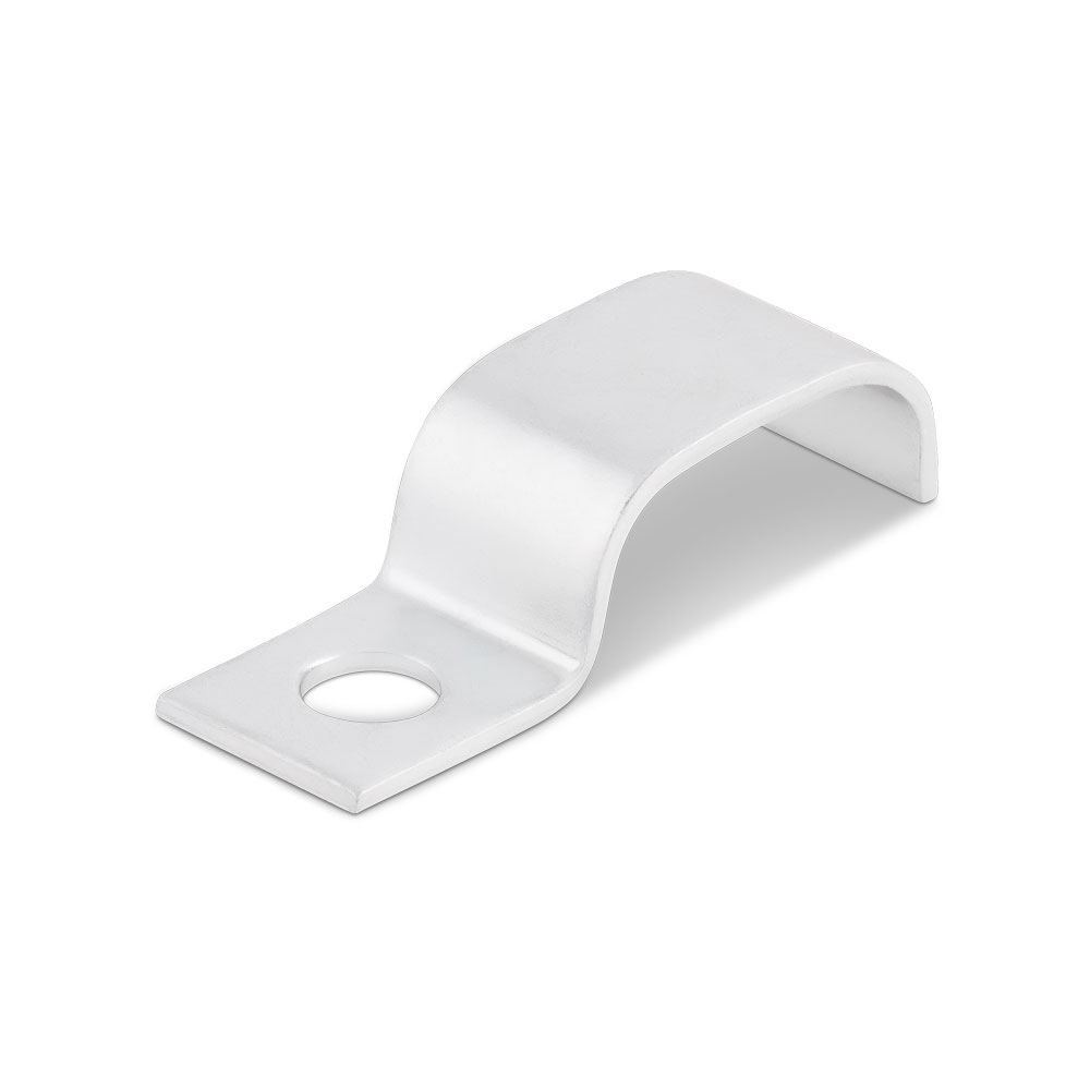 BSL DIN 72571 2 Leitungen: Robuste, silberfarbene Metall-Kabelschelle für die sichere Installation von zwei Kabeln gemäß DIN 72571. BSL DIN 72571 2 Leitungen, silberfarbene Metall-Kabelschelle mit Befestigungsloch zur Fixierung von zwei Leitungen.