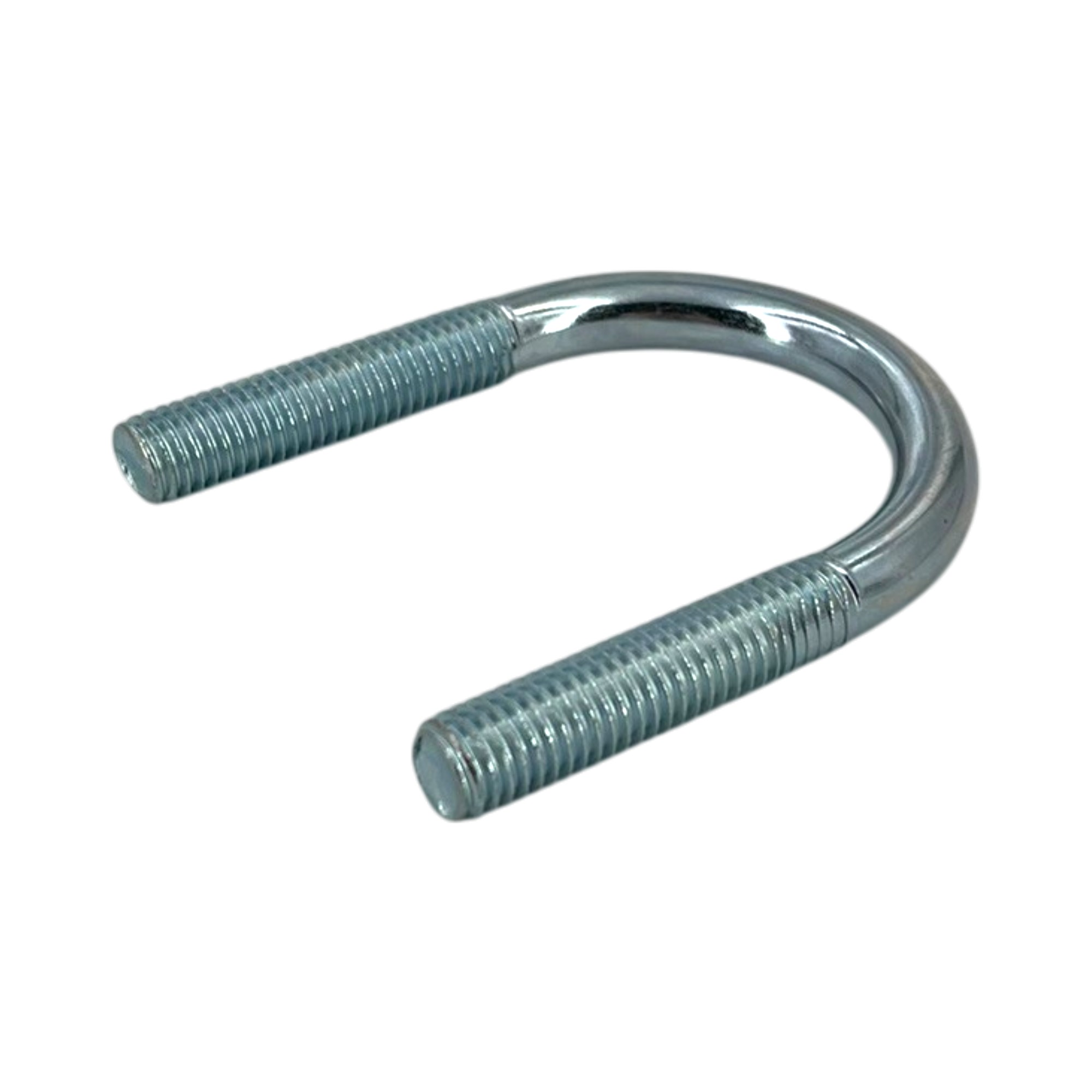 Verzinkter Rundstahlbügel M10, ähnl. DIN 3570, mit Maßen 46 x 65 mm, passend für 1 1/4 Zoll Rohre (DN 32).