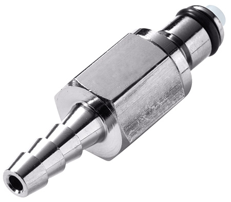 MCD2203 - CPC Stecker mit 4,8 mm Schlauchanschluss, mit Absperrventil, Buna-N Dichtung
