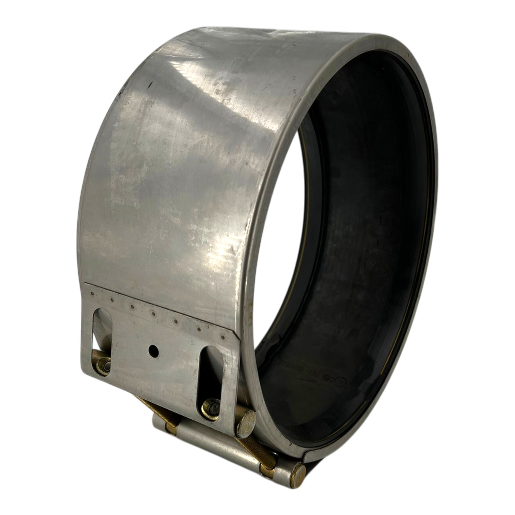 Straub Rohrkupplung Flex 2L W2 273,0 NBR aus Edelstahl mit schwarzer Dichtung, zur Verbindung von Rohren.
