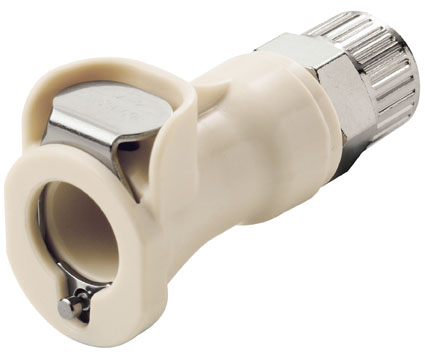 PLCD1300612 - CPC Kupplung mit 9,5 mm Außendurchmesser und 6,4 mm Innendurchmesser Klemmringverschraubung, mit Absperrventil, EPDM