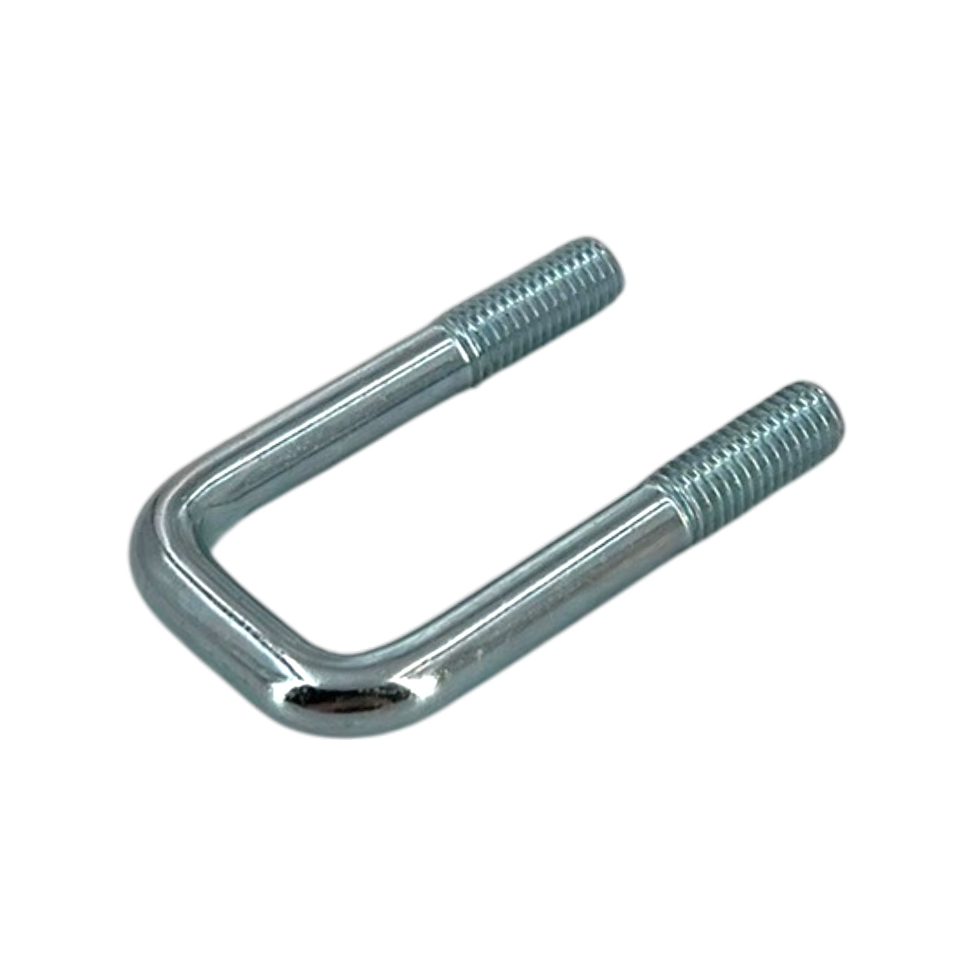 Produktbild des Rechteckbügels ähnl. Typ 3575 aus verzinktem Stahl S355J2. Der glänzende, silberfarbene U-Bügel hat eine Abmessung von 23 x 52 mm und zwei M8 Gewindeschenkel, die für sicheren Halt sorgen.