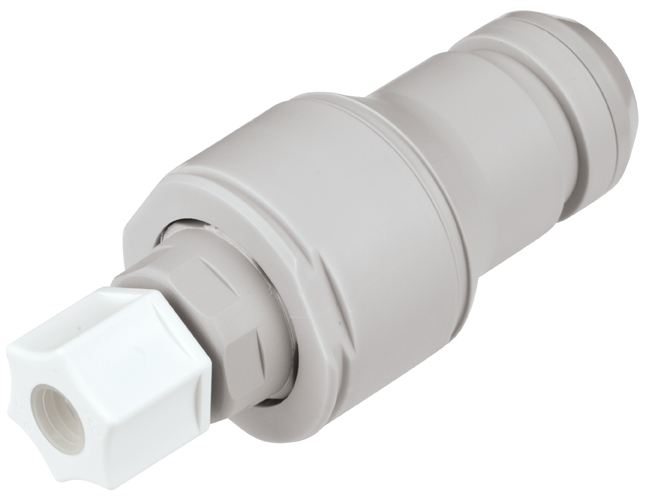 NSHD20006 - CPC Steckverbinder 3/8" JACO Schlauchanschluss (9,5 mm AD), mit Absperrventil, EPDM-Dichtung