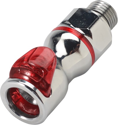 LQ4D31004RED LQ4D31004RED - Schnellverschlusskupplung mit 1/4" G Außengewinde, mit Absperrventil, EPDM-Dichtung, Rot