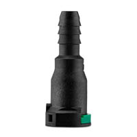 NORMAQUICK SR Single Lock / Parker Autoline Steckkupplung, schwarz, mit Schlauchtülle und grüner Einzelverriegelung. Schwarzer NORMAQUICK SR Single Lock / Parker Autoline Schnellverbinder mit Schlauchtülle und grüner Arretierung.
