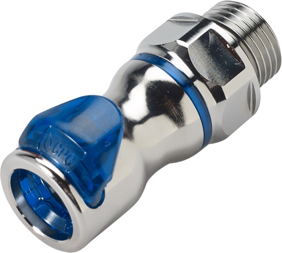 LQ6D31008BLU - LQ6 Kupplung mit 1/2" G Außengewinde, mit Absperrventil, EPDM-Dichtung, Blau