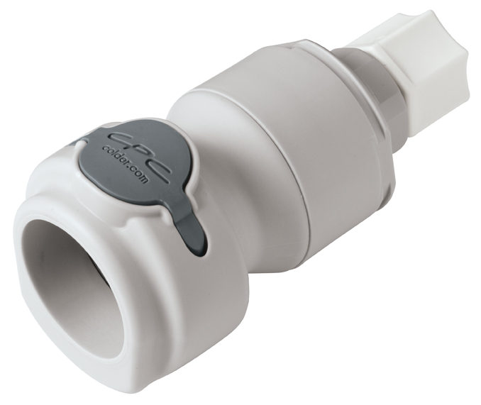 NSHD13006 - CPC Schnellkupplung 3/8" JACO Schlauchanschluss (9,5 mm AD), mit Absperrventil, EPDM-Dichtung