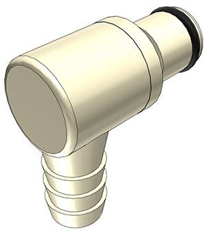 PLC2300612-CAD PLC2300612 - Stecker 9,5 mm Schlauchanschluss, ohne Absperrventil, EPDM-Dichtung