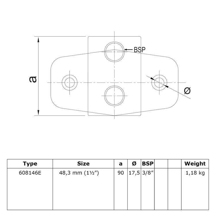 Rohrverbinder Wandhalter horizontal, extra schwer - Typ 146 Rohrverbinder Wandhalter horizontal, extra schwer - Typ 146
