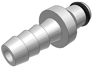 MC2204 - Metall CPC Stecker 6,4 mm Schlauchanschluss, ohne Absperrventil, Buna-N Dichtung