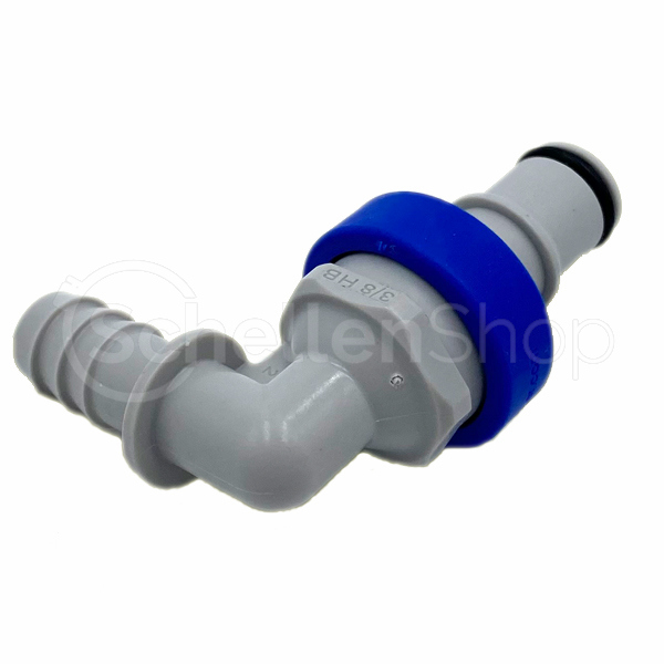 NS4D23006MBLU NS4D23006MBLU | CPC Winkelstecker mit blauer Farbcodierung und einem 9,5 mm Schlauchanschluss