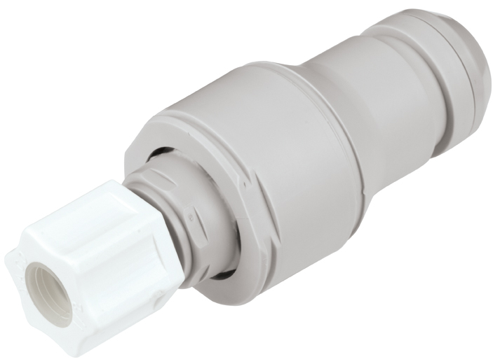 NSHD20008 - CPC Steckverbinder 1/2" JACO Schlauchanschluss (12,7 mm AD), mit Absperrventil, EPDM-Dichtung