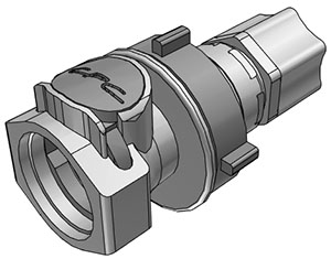 HFCD12812 CPC Schlauchkupplung 1/2 Zoll JACO Schlauchanschluss für Plattenmontage, mit Absperrventil und EPDM-Dichtung.