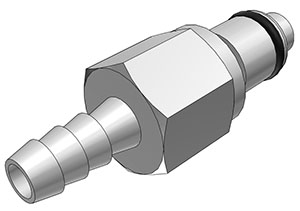 LCD22004-CAD LCD22004V - Gerader Stecker für 6 mm und 7 mm Benzinschlauch - CAD Zeichnung