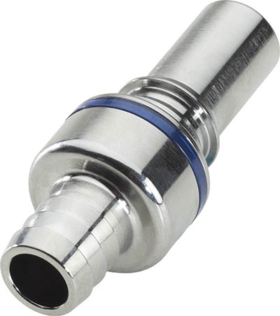 LQ6D22008Blu LQ6D22008BLU - LQ6 Schlauchtülle mit 12,7 mm Schlauchanschluss, mit Absperrventil, EPDM-Dichtung, Blau