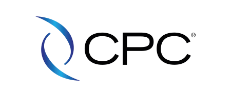 CPC-Logo mit einem stilisierten blauen Wirbel-Symbol links und dem Schriftzug 'A DOVER COMPANY' darunter.