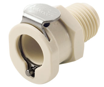 PLCD1000412BSPT - CPC Kupplung 1/4" BSPT Außengewinde, mit Absperrventil, EPDM-Dichtung