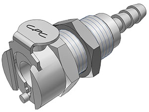 MCD1603-CAD MCD1603 - Kupplung 4,8 mm Schlauchanschluss, Plattenmontage, mit Absperrventil, Buna-N Dichtung - CAD