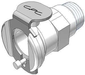 PMCD1002 - Kupplung 1/8" NPT Außengewinde, mit Absperrventil, Buna-N Dichtung