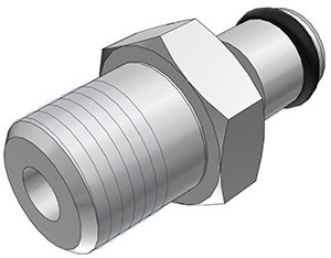 MC2402 | CPC Stecker aus Metall mit 1/8" NPT Gewinde, ohne Absperrventil, Buna-N